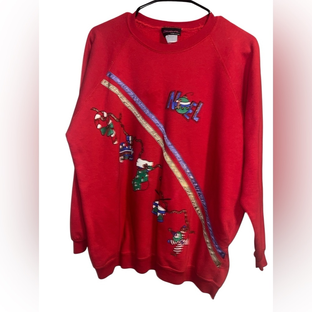Festive Red Sweater women with Holiday Design